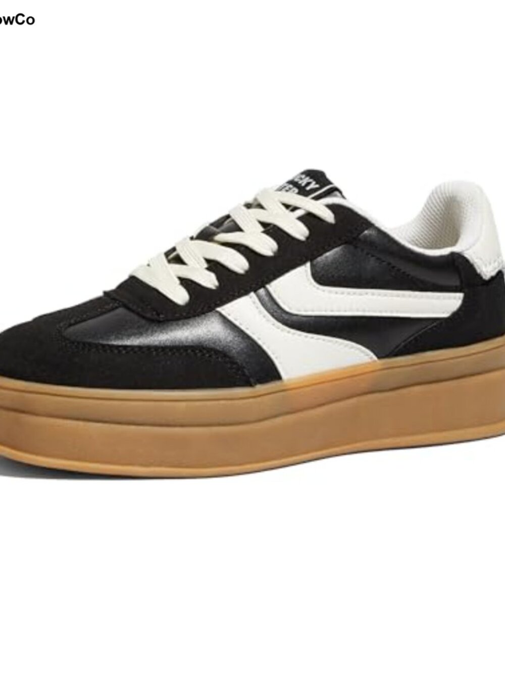 Women Platform Sneakers Thick Gum Sole Faux Leather Suede Comfort